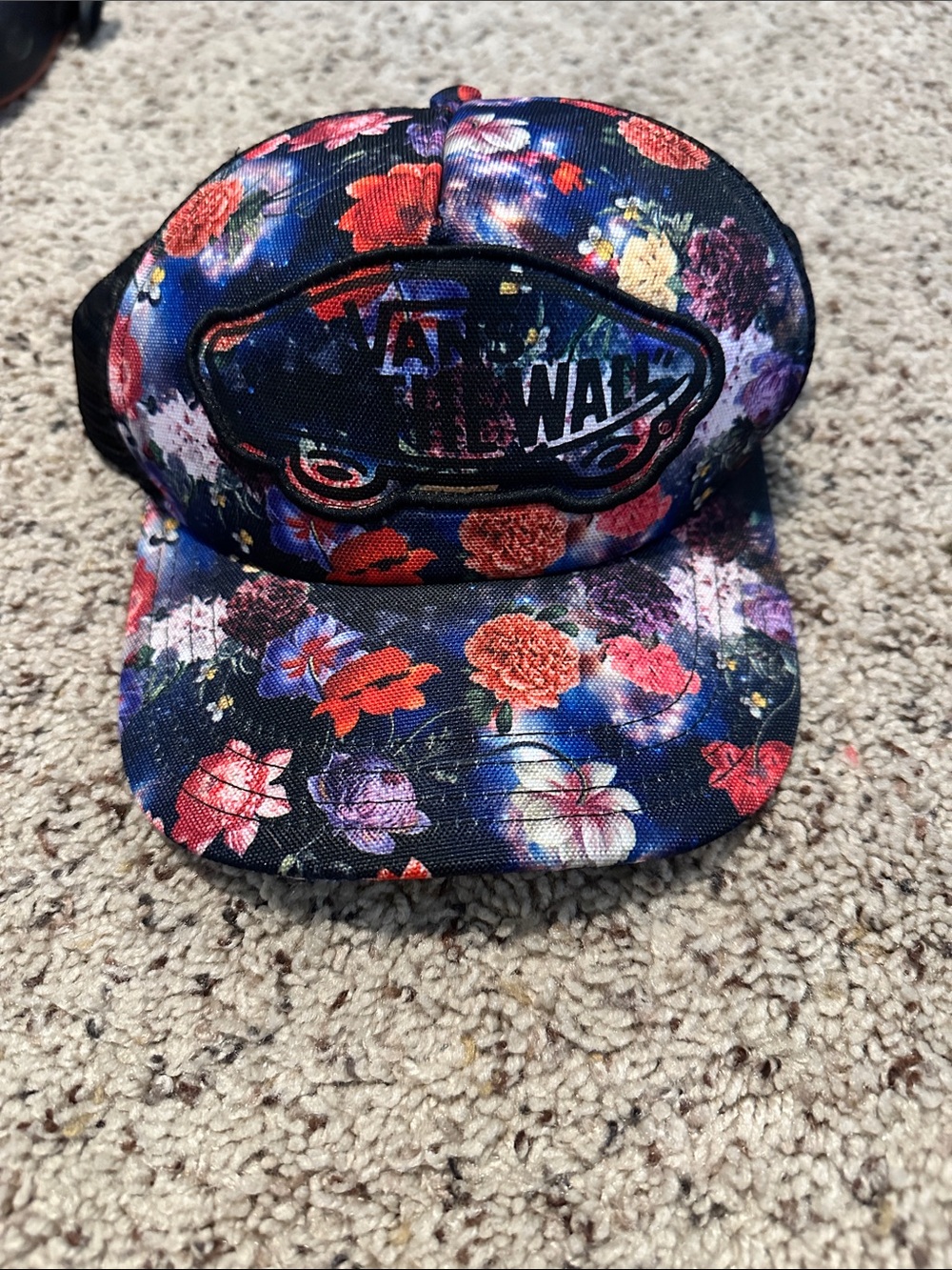 Vans Floral Patch Snapback Cap - Blue, Red, Purple, Cream, Green